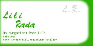 lili rada business card